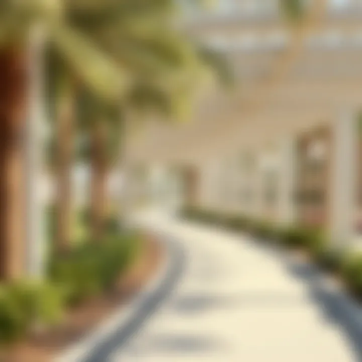 Scenic walking path in Dubai park