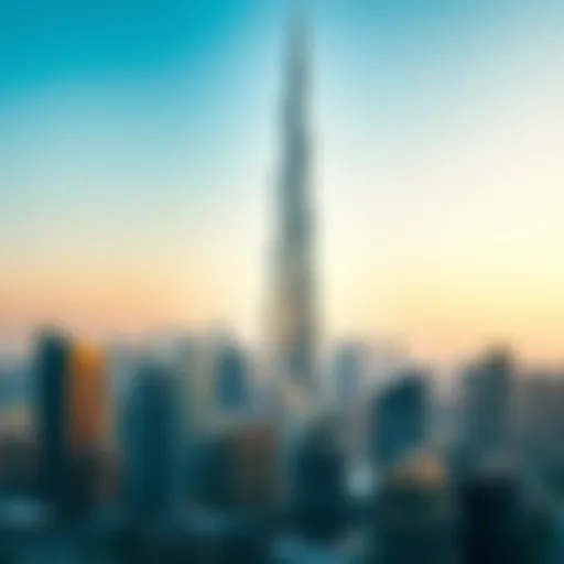 The Burj Khalifa towering over the city skyline