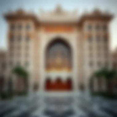 The intricate details of the Emirates Palace facade