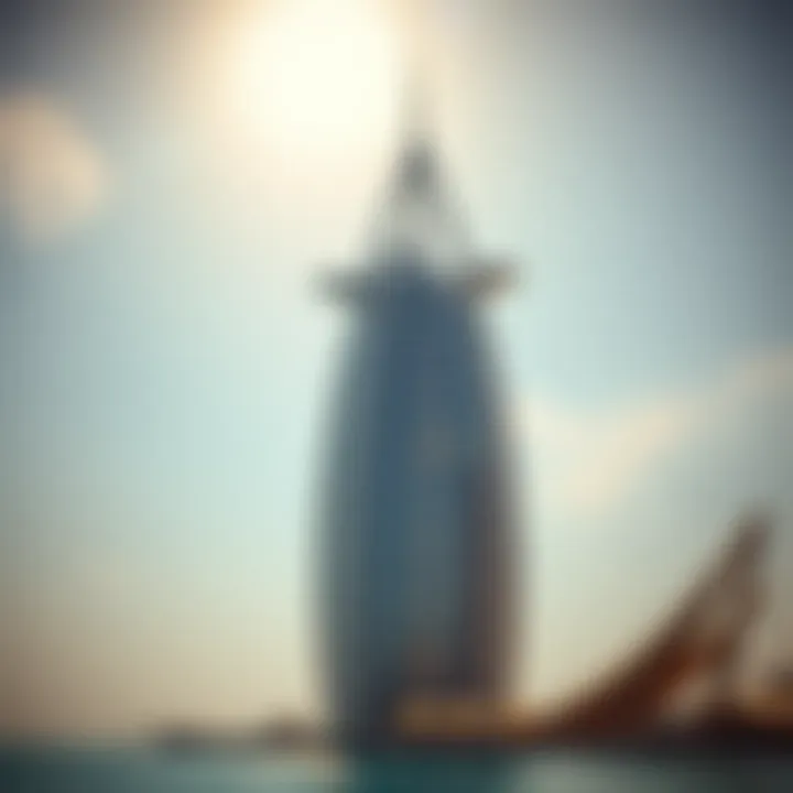 The unique sail-shaped silhouette of the Burj Al Arab
