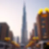 The Burj Khalifa towering above the Dubai skyline