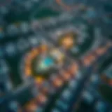 Aerial view showcasing the landscape of Jumeirah Village Circle