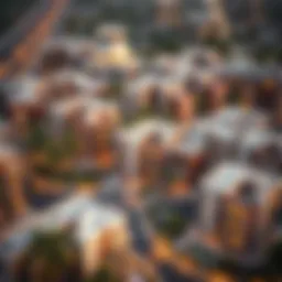 Aerial view of JVC District 10 showcasing its modern residential architecture