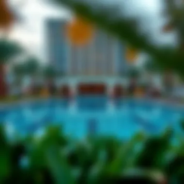 Lavish Swimming Pool of Dubai's Luxury Residence Lavish swimming pool area surrounded by lush landscaping