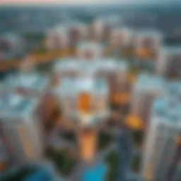 Aerial view of Manazil Al Barsha 1 showcasing modern architecture