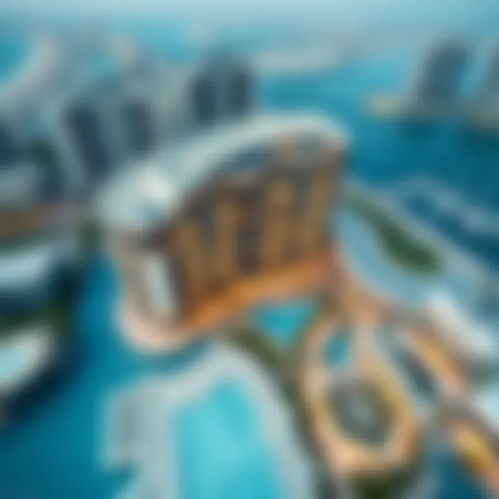 Aerial view showcasing the architectural design of Marina Residence