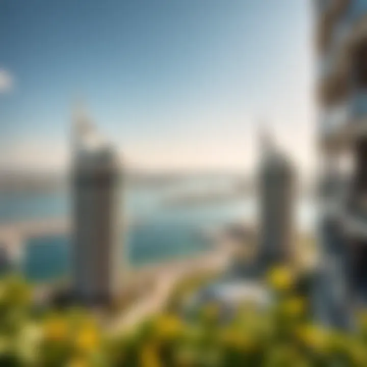 Panoramic view of Palm Jumeirah from Marina Residences