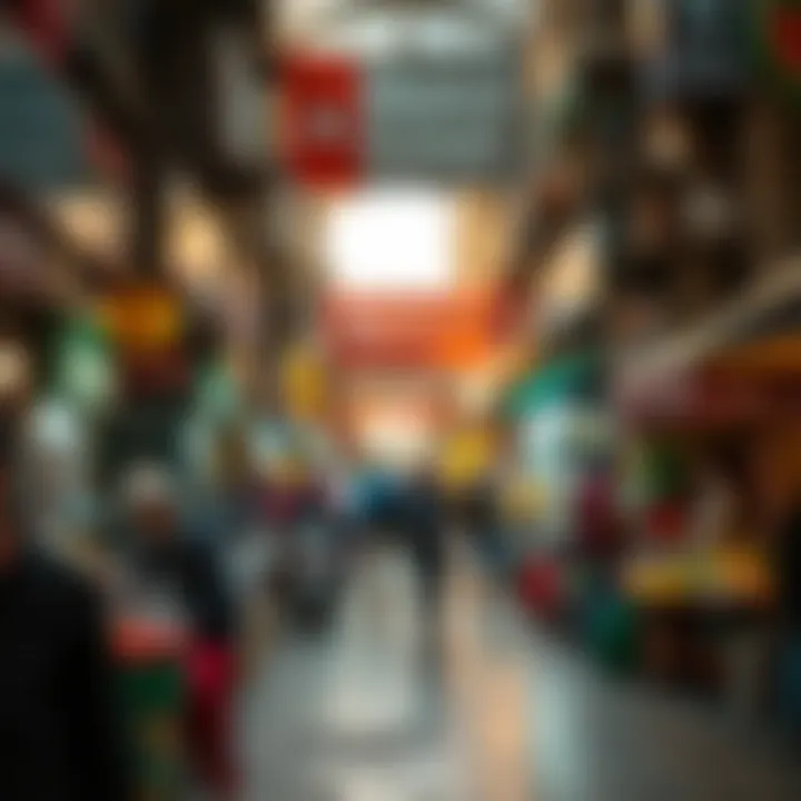 Vibrant market scene at Meena Bazaar featuring local vendors