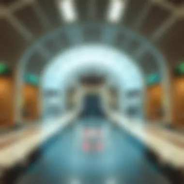 Interior shot of Meena Bazaar Dubai Metro Station highlighting modern amenities