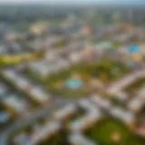 Aerial View of Mira 5 Community Stunning aerial view of Mira 5 community showcasing residential layout and greenery