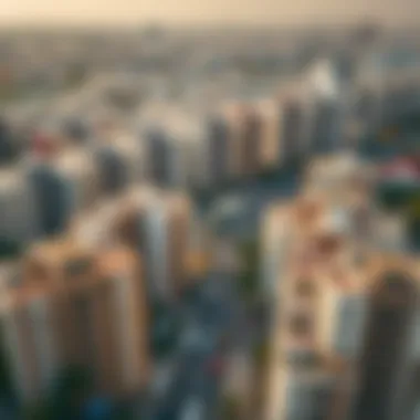 Deira's Urban Landscape and Rental Opportunities Aerial view of Deira highlighting rental properties and vibrant urban life