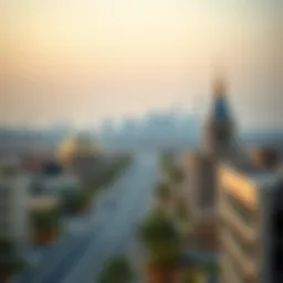 A panoramic view of Mussafah showcasing its skyline and modern architecture