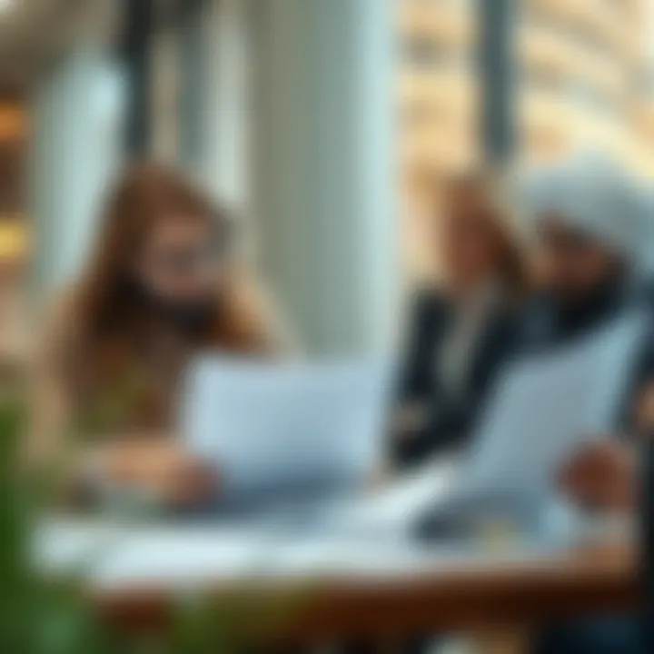 Investors examining legal documents related to property investment