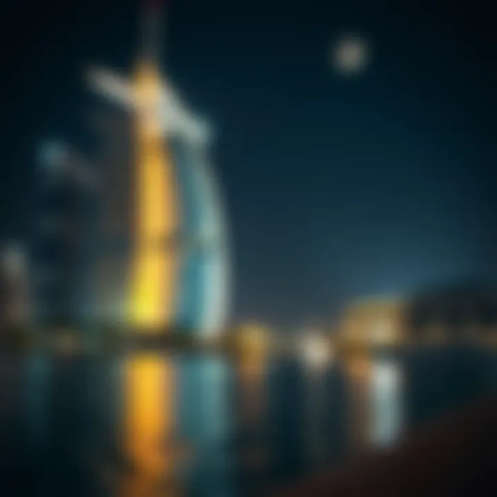 Night View of One Palm Night view of One Palm illuminated, showcasing its grandeur