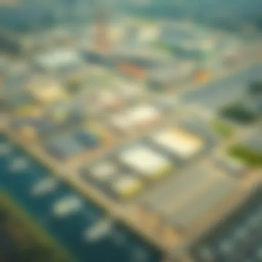 Aerial view showcasing the expansive layout of Qusais Industrial Area Five