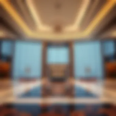 The Grand Entrance of Radisson Hotel Luxurious lobby of Radisson Hotel at Damac Hills