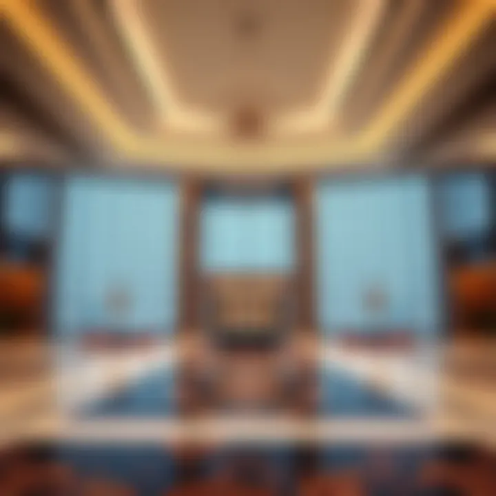 The Grand Entrance of Radisson Hotel Luxurious lobby of Radisson Hotel at Damac Hills
