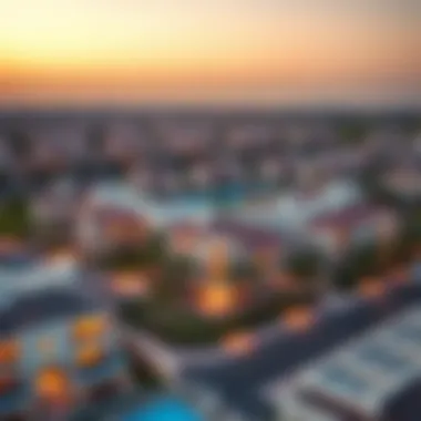 Aerial view of a luxurious residential community in Dubai