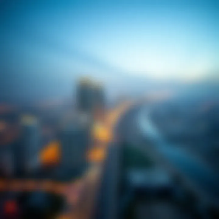 Aerial view of Sheikh Zayed Road showcasing Rubaina