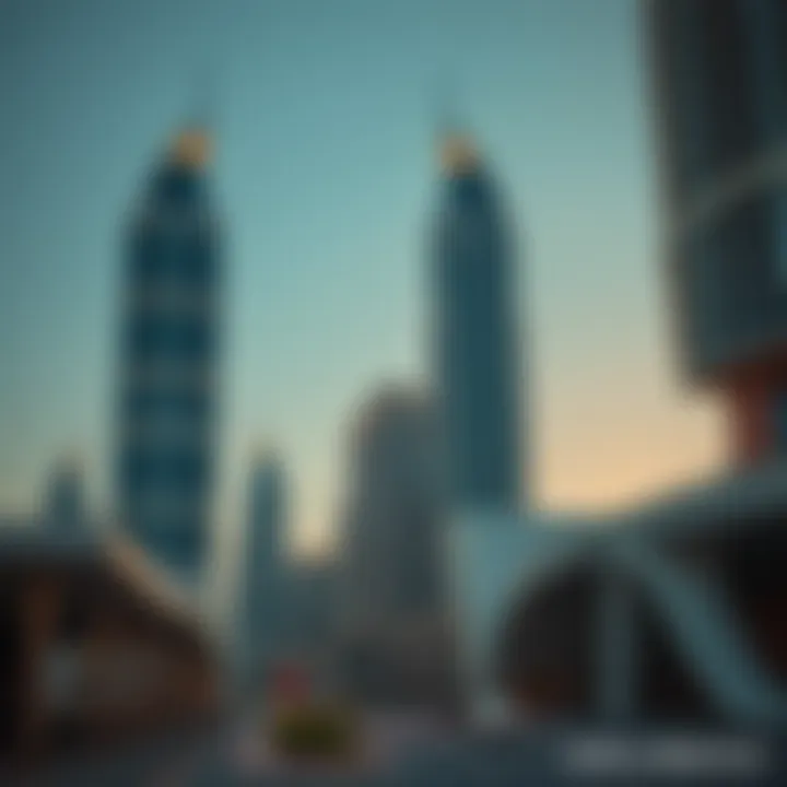 Modern high-rise buildings in Rubaina