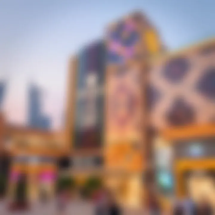 Stunning skyline view of Dubai Mall with luxury shops