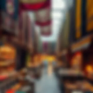 Traditional souk showcasing vibrant textiles and spices