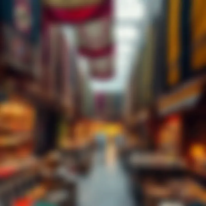Traditional souk showcasing vibrant textiles and spices
