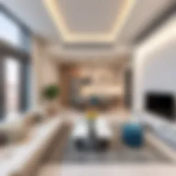 Modern interior design of a studio flat in Al Quoz showcasing space efficiency