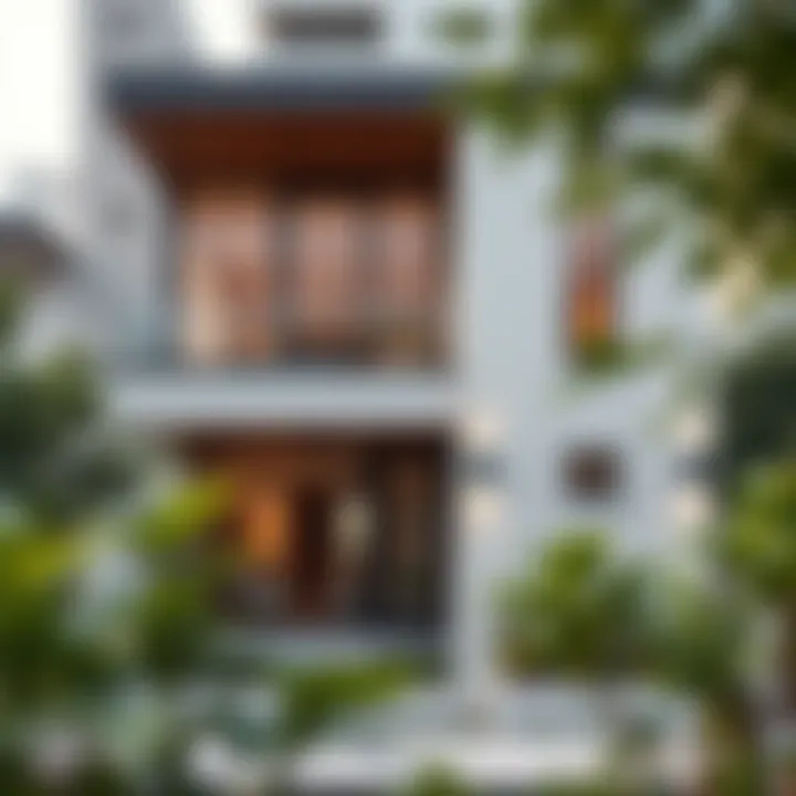 Stylish outdoor view of a studio house in an urban setting