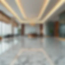 Elegant terrazzo flooring in a modern Dubai office