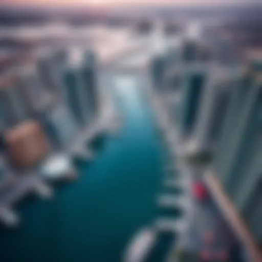 Aerial view of Dubai Marina showcasing luxury living and waterfront lifestyle
