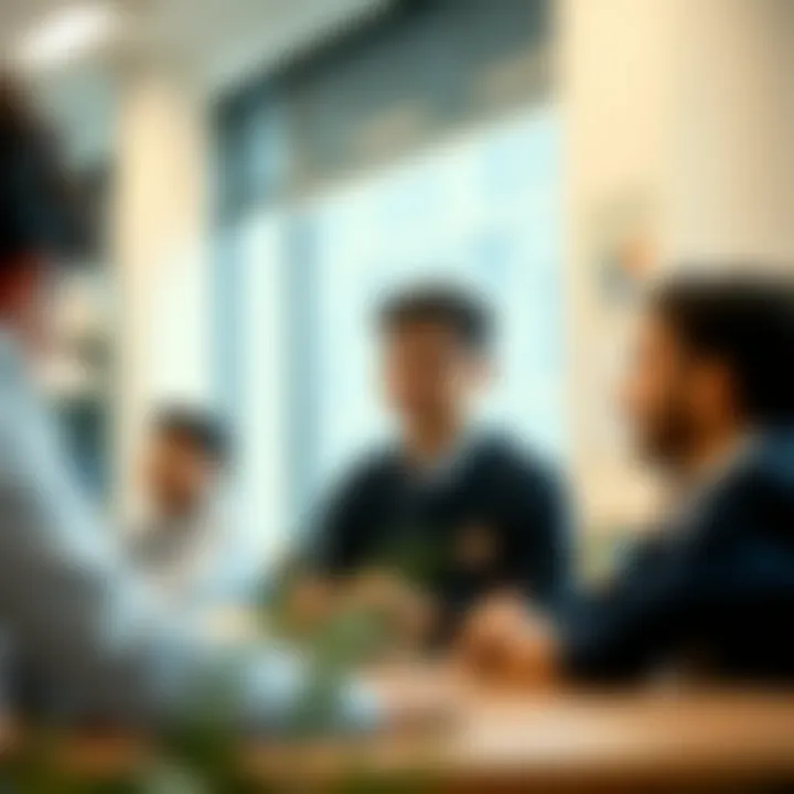 Students participating in a collaborative learning activity