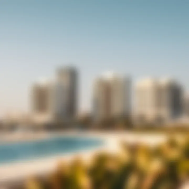 Luxurious real estate developments adjacent to Al Hamriya Beach.