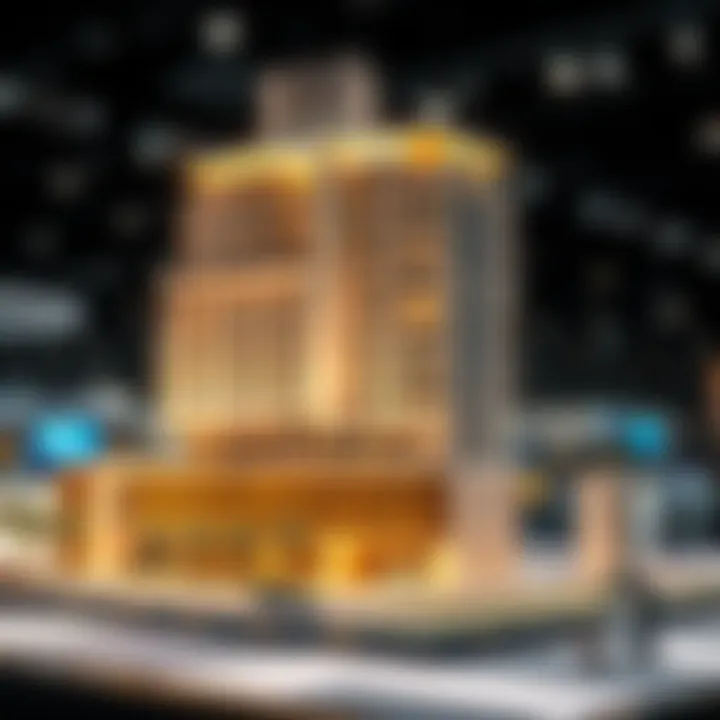 Close-up of an innovative real estate project model displayed at the exhibition.