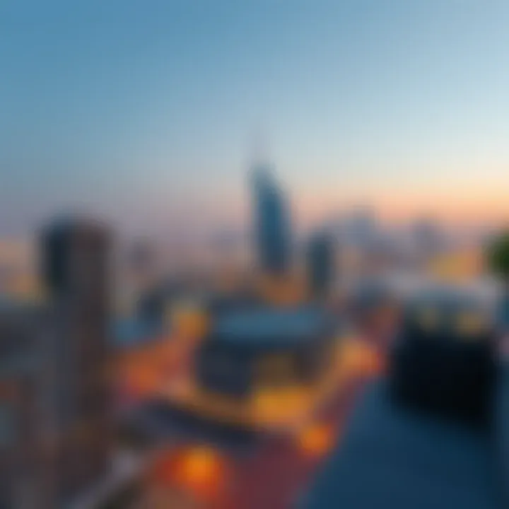 Panoramic view from the terrace of Grand Mercure Dubai showing the city skyline