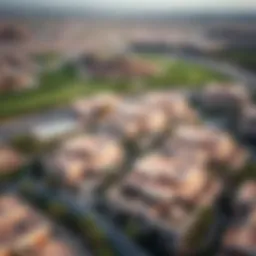 Aerial view of Damac Hills showcasing luxurious villas and golf courses