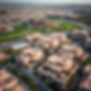 Aerial view of Damac Hills showcasing luxurious villas and golf courses