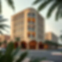 Exterior view of Makeen Building showcasing its unique architectural design