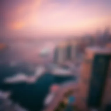 Aerial view of Dubai Marina showcasing luxury yachts and skyline