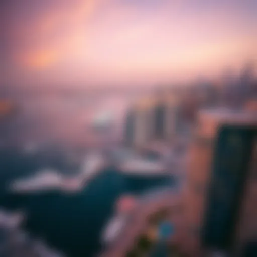 Aerial view of Dubai Marina showcasing luxury yachts and skyline