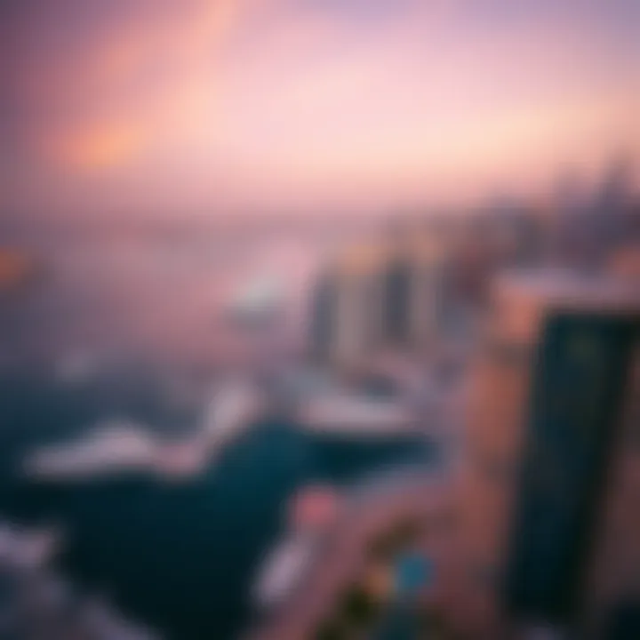 Aerial view of Dubai Marina showcasing luxury yachts and skyline