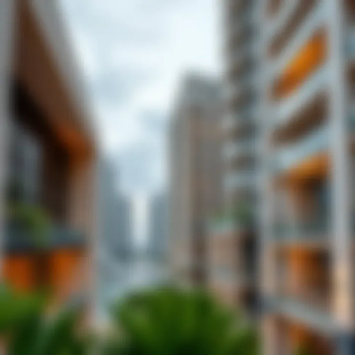 Elegant architectural details of Marina Quays North Tower