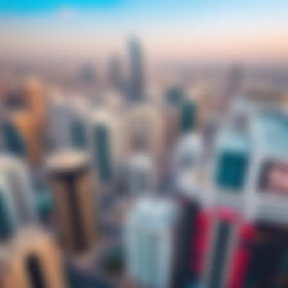 Aerial view of Dubai skyline showcasing iconic architecture