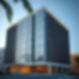 Exterior view of the Sama Building highlighting its architectural design