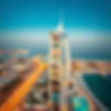 Aerial view of Burj Al Arab showcasing the unique Skyview feature