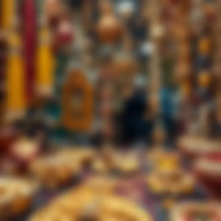 An array of handcrafted jewelry displayed in the souk