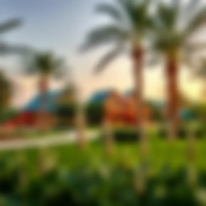 Vibrant community park within The Valley, highlighting green spaces and leisure areas