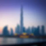Stunning view of West Bay Tower against the Dubai skyline