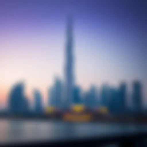 Stunning view of West Bay Tower against the Dubai skyline