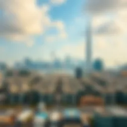 A skyline view of Dubai showcasing residential areas